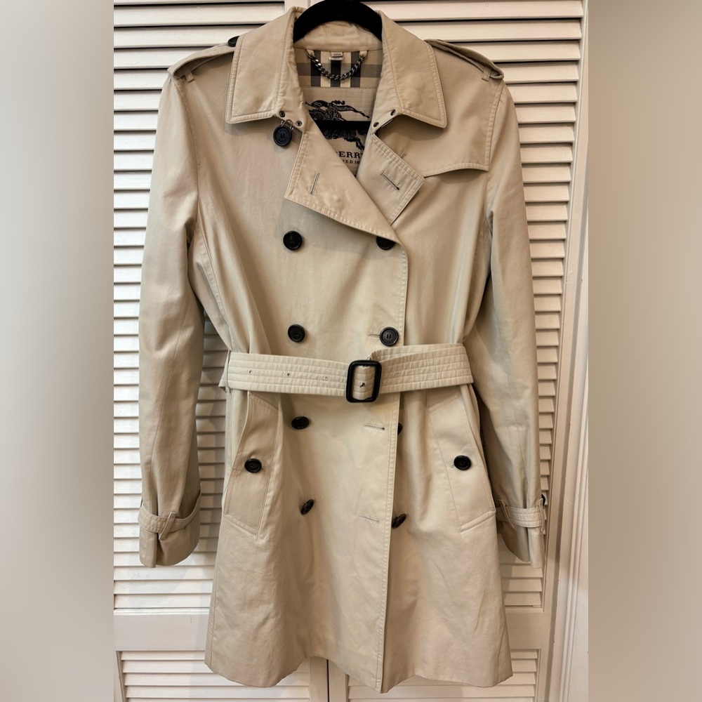 Authentic Burberry Kensington Mid Length Trench Coat